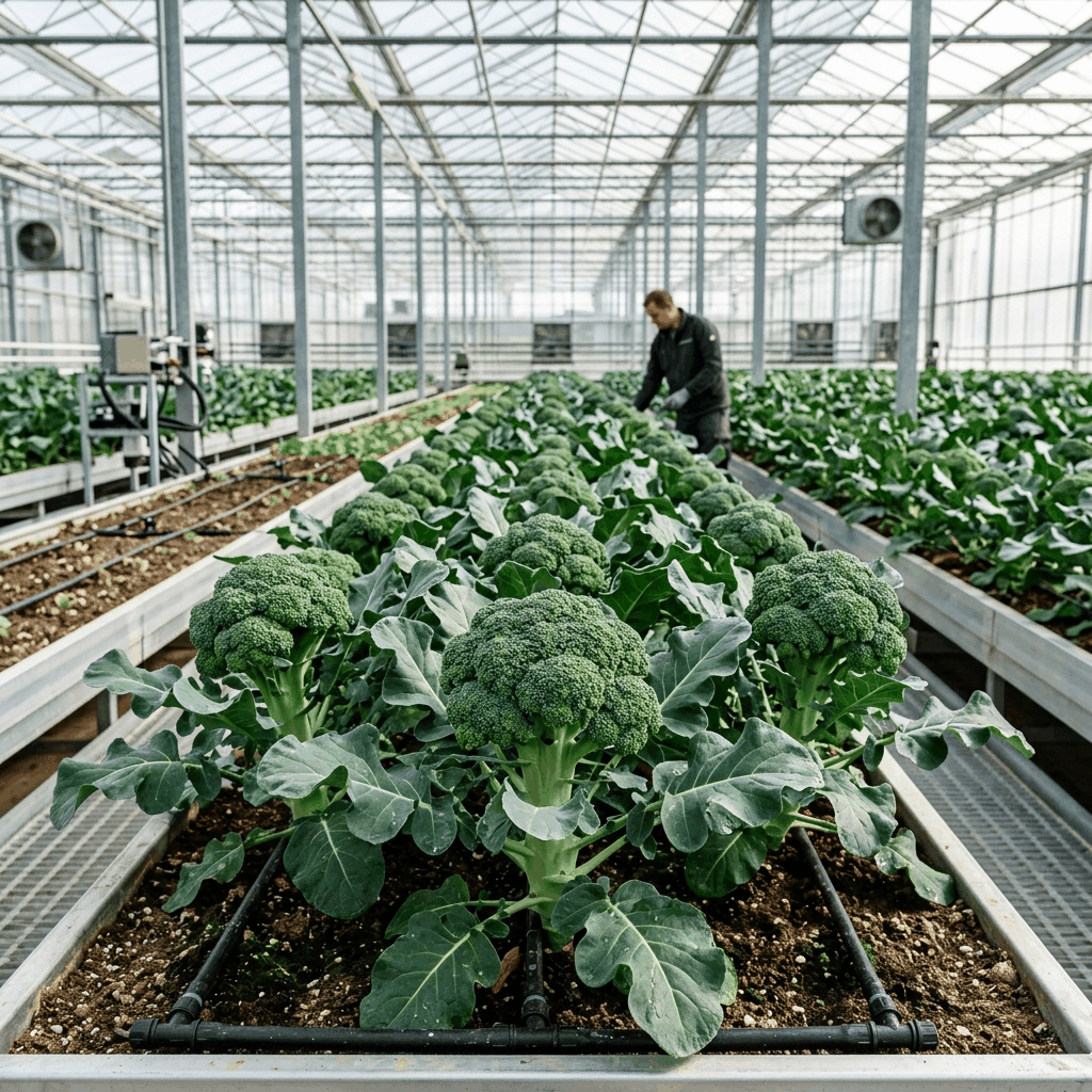 Broccoli grown in Walk-In Tunnels