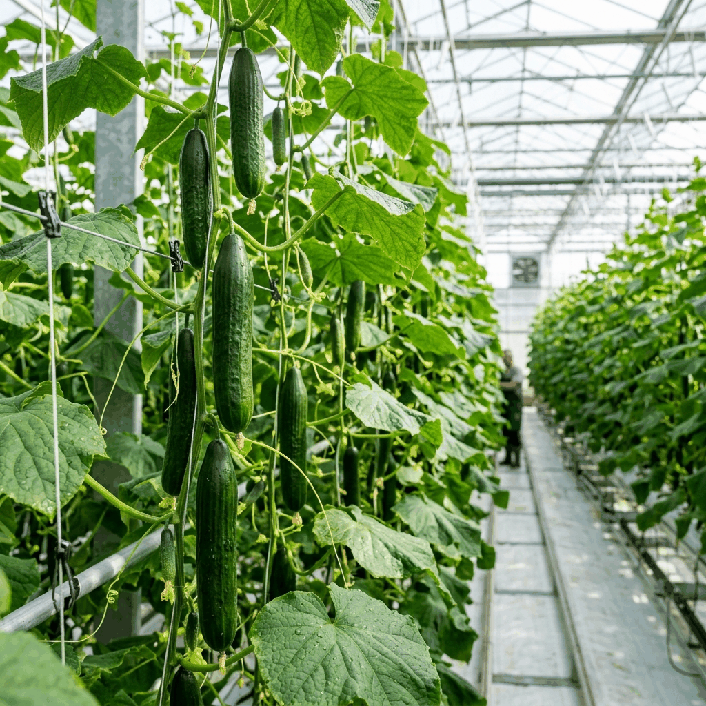 Cucumber (Khira) grown in Walk-In Tunnels